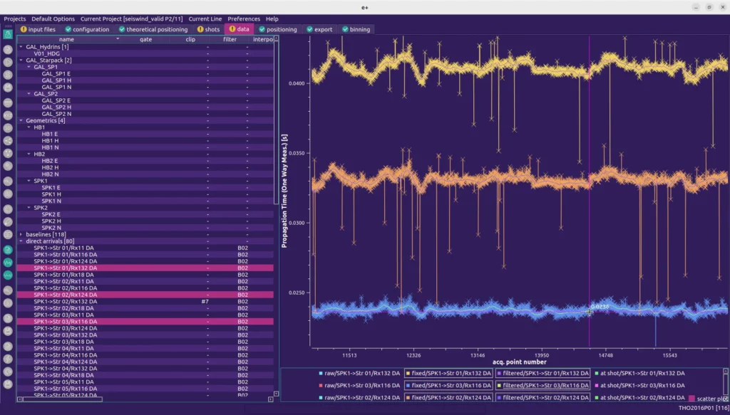 data series selection in positron